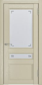Межкомнатная дверь K-2 Капучино, ПО (стекло пескоструй с гравировкой)