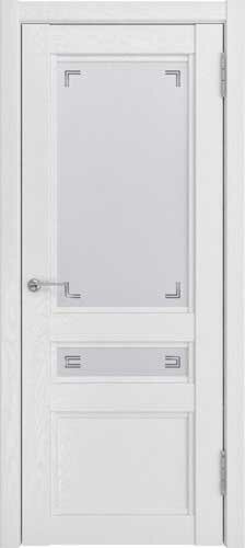 Межкомнатная дверь K-2 Белый снег, ПО (стекло пескоструй с гравировкой)