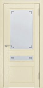 Межкомнатная дверь К-2 Айвори, ПО (стекло пескоструй с гравировкой)